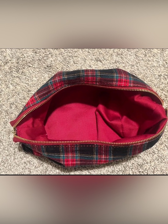 LOFT Handbags - Loft-Plaid Cosmetic Pouch with Red Interior
